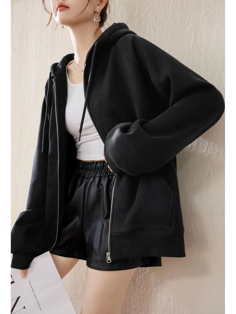 Women's Cozy Hooded Fleece Cardigan - Autumn & Winter Korean Style Loose Fit for Couples