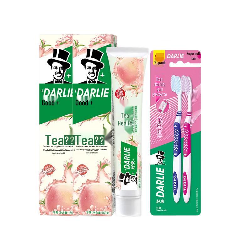 

Darlie Tea & Peach Whitening Toothpaste with Toothbrushes
