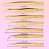 Professional Lash Tweezers False Eyelash Extension Grip High Precision Stainless Steel Tweezer tools for Hair Eyebrows