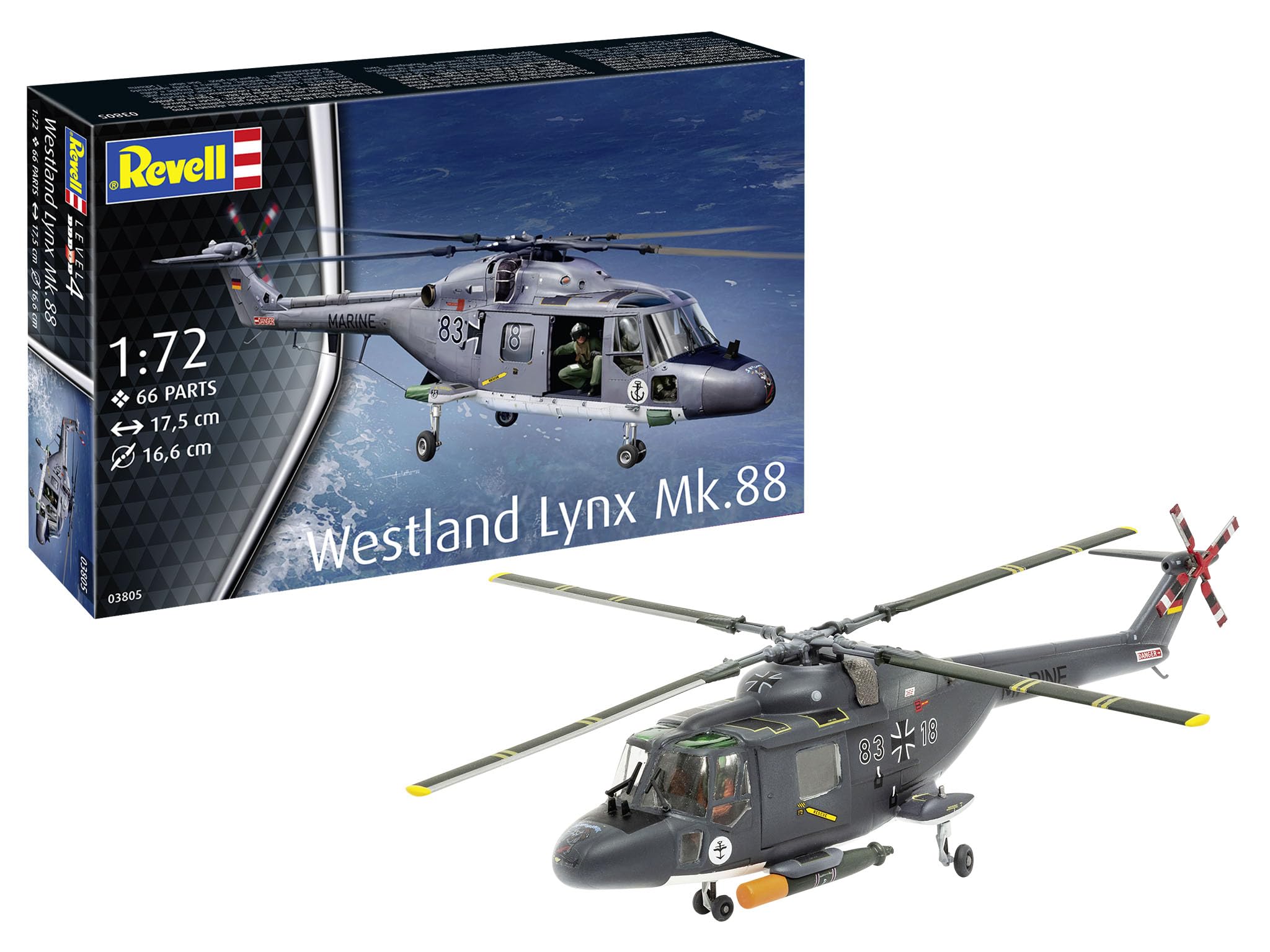 

Revell 1/72 German Westland Lynx MK.88A Plastic Model Kit 03805 (Helicopter)