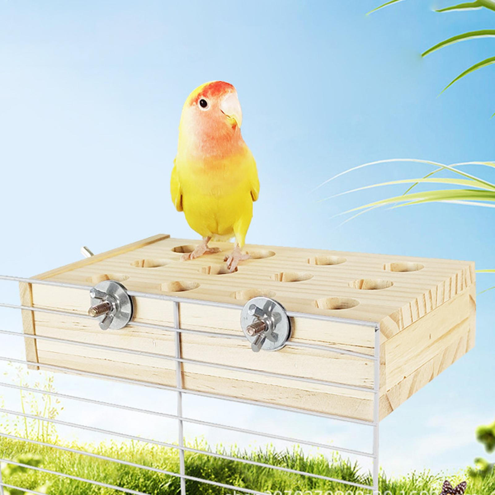 

Коробка для кормления птиц Интерактивная игрушка Деревянная кормушка для кроликов Шиншилла 20.8x12.8x5cm