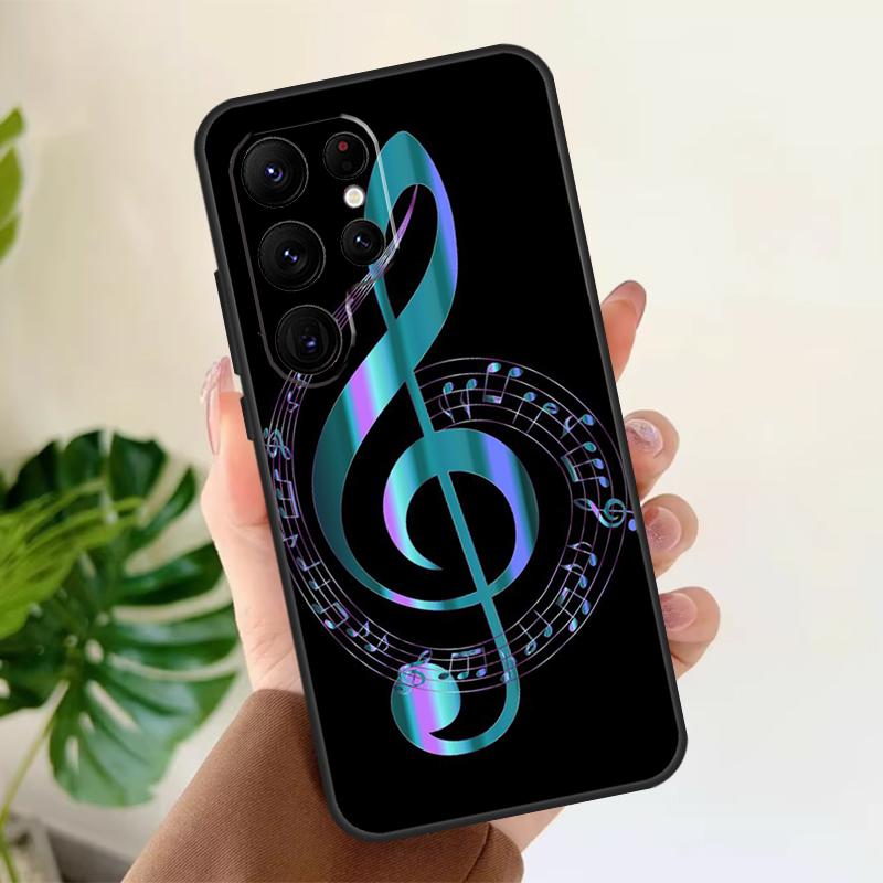Musical Music Note Soft Case For Samsung Galaxy S25 S21 S22 S23 S24 Ultra S9 S10 Plus S20 FE S24 FE Phone Cover