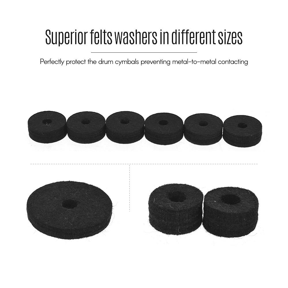 Pack of 18 PCS Drum Kit Accessories Set Cymbal Stand Felts Hi-Hat Clutch Felts Hi Hat Cup Felts Cymbal Wing Nuts Cymbal Sleeves and Metal Gaskets