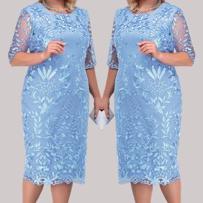 Plus Size Womens Elegant Lace Midi Dress Evening Party Cocktail Bodycon Dresses