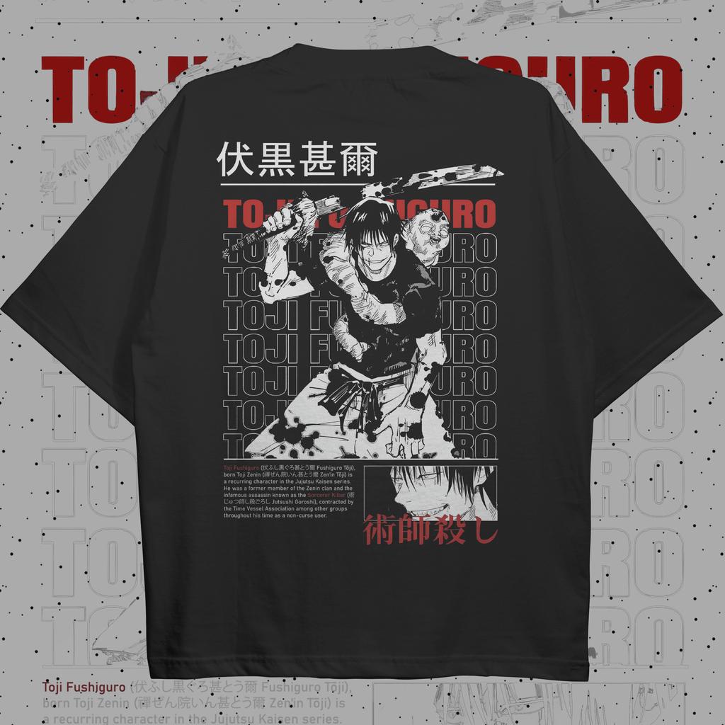 Jujutsu Kaisen Toji Fushiguro T-Shirt Herren Anime Zauberer-Killer Grafik-T-Shirt Japanischer Manga Streetwear Kurzarm Oversize Oberteil