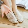 Calcetines náuticos finos de verano para mujer, con encaje jacquard, invisibles, de silicona, antideslizantes, con talón anticaída, de algodón, absorbentes del sudor.