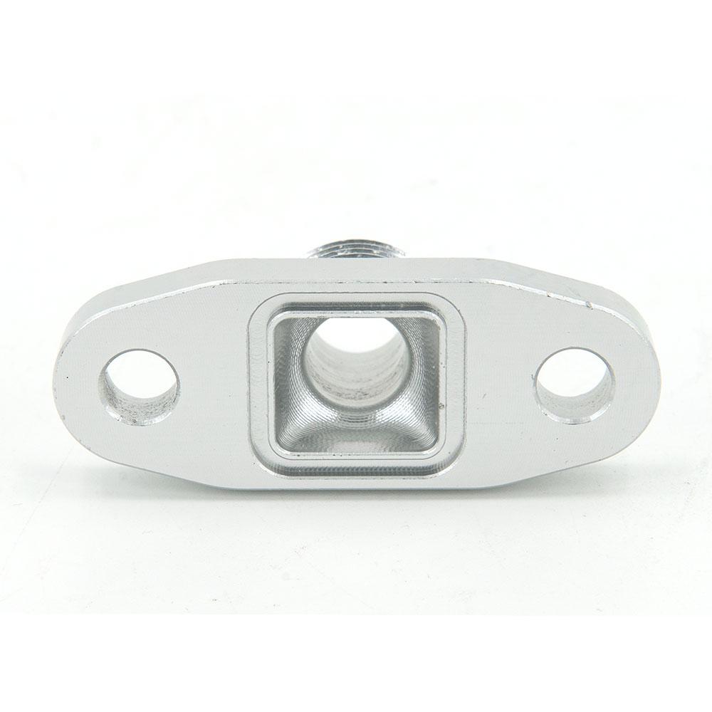 XMSJ-An10 Hole Pitch 2"/51 Turbo Oil Drain Return Flange Adapter Sliver CNC Process Leakproof for T3 T4 GT28 GT30 GT35 T25