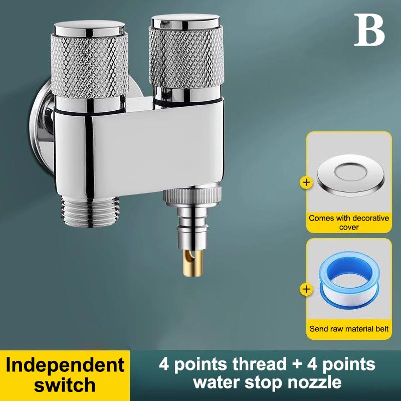 Stainless Steel One-Point Two-Water Angle Valve One-Inlet Two-Outlet Water Diverter Valve Independent Control Corner Valve