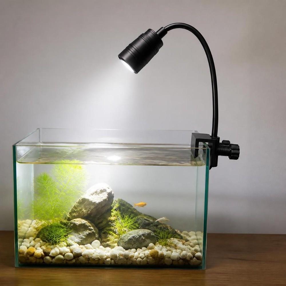 5/6/7W Clip-on Fish Tank Light Variable Focus Aquarium Viewing Light Landscape Aquarium