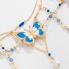 Bohemian Style Butterfly Pendant Necklace Pearl Beads Chain Choker Multilayer Necklace  Girls
