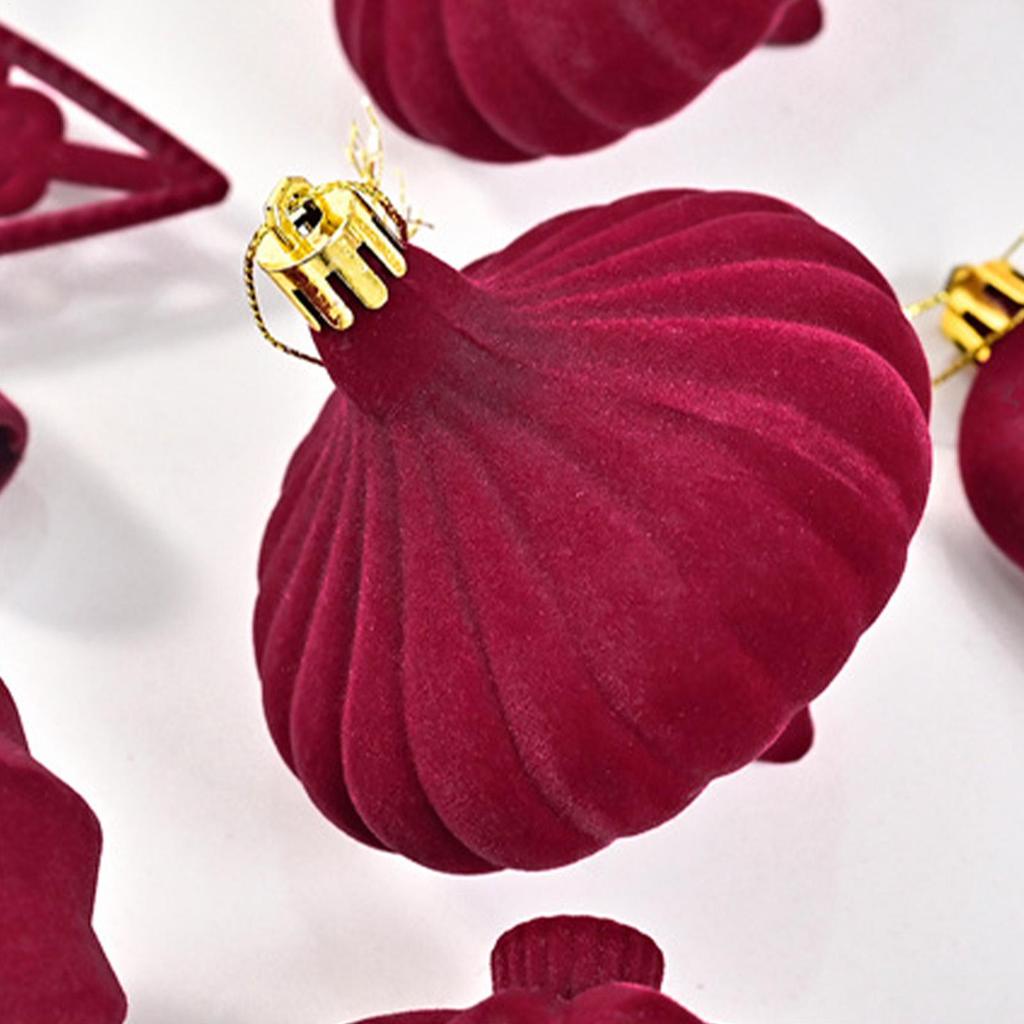 Flocked Christmas Ornaments 24 Pieces Flocked Holiday Decor Hangable Christmas Ornament For Indoor Outdoor Party Gathering