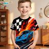 Kids Clothes Boys Tshirt Short Sleeve Stylish Car Racing Graphic T Shirts Children Summer Clothes Casual Streetwear Boys Clothes