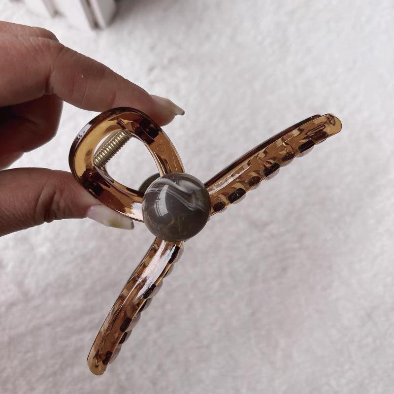 

Градиентная круглая бусина, зажим-акула, большая заколка для волос и шпилька для затылка женщины Double beads