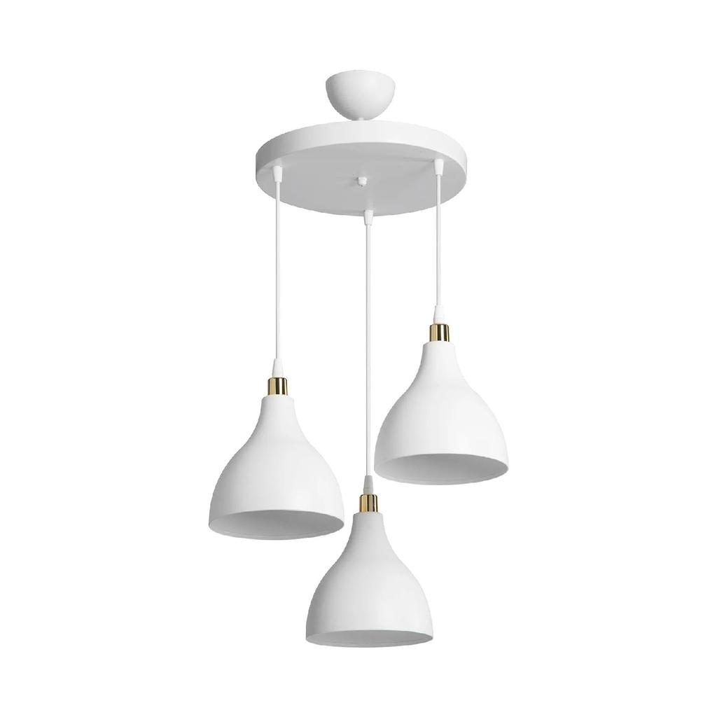 Weißer Pendelleuchter für Schlafzimmer, Wohnzimmer, Küche, Flur, Lampe