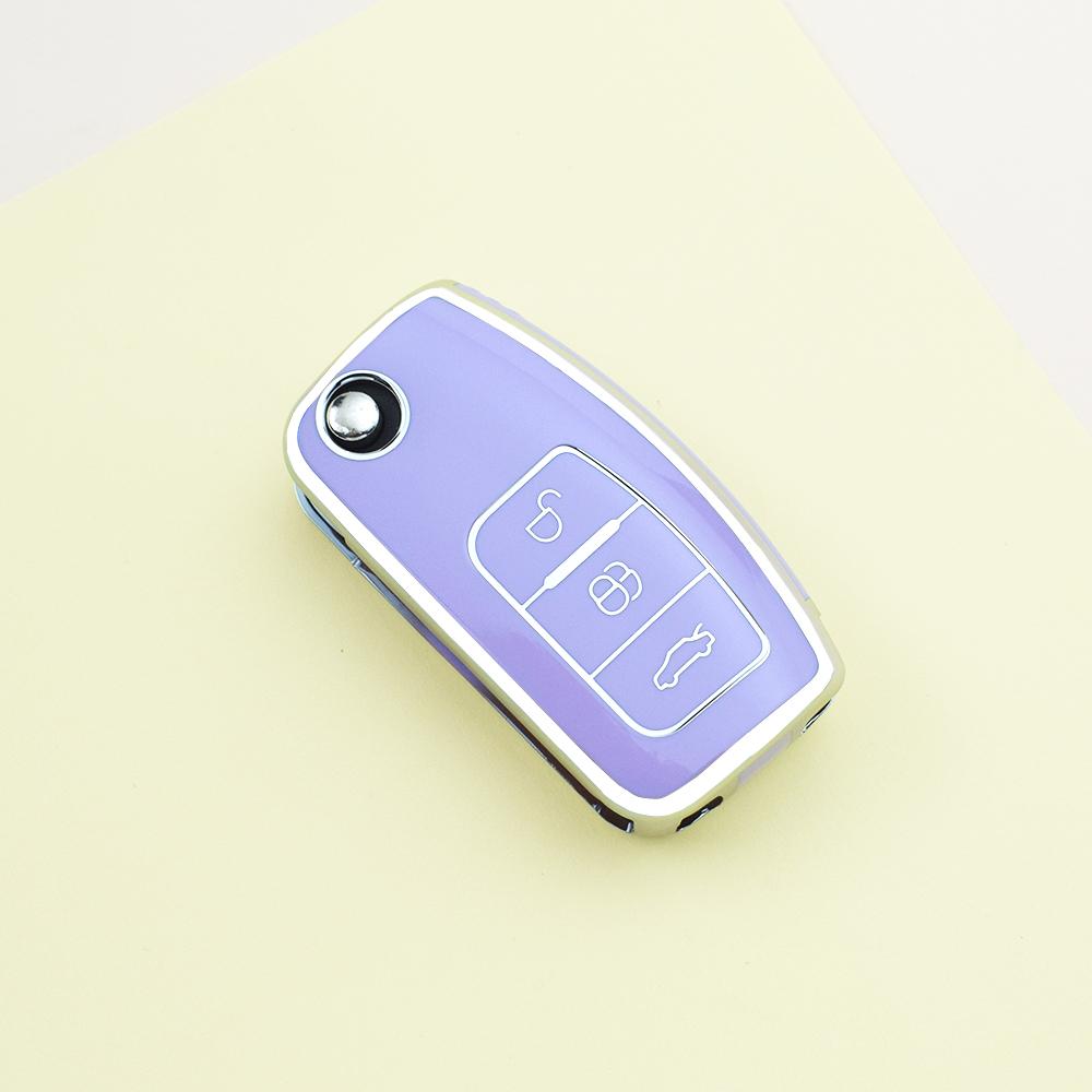 Silver Edge Keyless TPU Car Key Case Cover Shell Fob Case For Ford Focus 2 MK2 Fiesta Mondeo Galaxy Falcon Territory Ecosport Kuga Escape