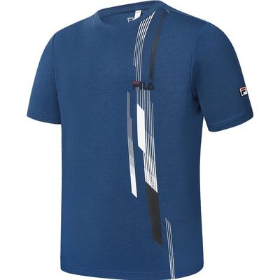 Printed Basic Simple Tennis Sports Knit Short Sleeve T-Shirt Men Tops Night-Shadow-Blue A11M333115F-DB