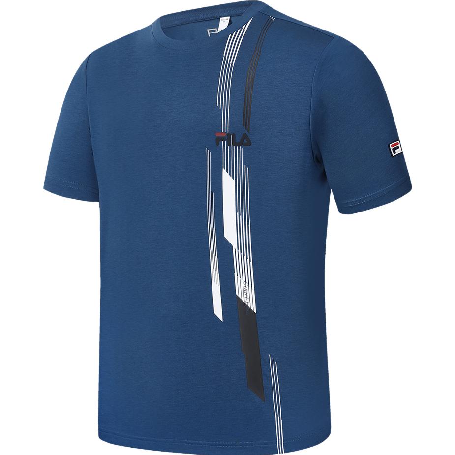 

FILA Printed Basic Simple Tennis Sports Knit Short Sleeve T-Shirt Men Tops Night-Shadow-Blue A11M333115F-DB L