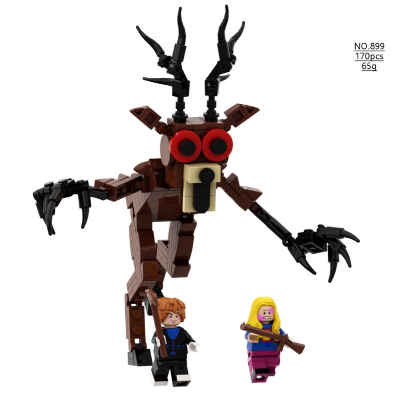 99 Nächte im Wald – Bausteine, Horrorspiel, Waldmonster, Tiere, Figuren zum Zusammenbauen, Sammelfiguren, Schreibtischdekoration, Geschenk