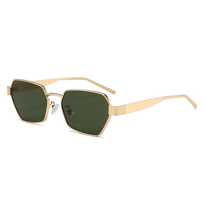 Unisex Trendy Polygonal Metal Sunglasses - Style 2409