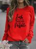 Women's Letter Print Round Neck Hoodie