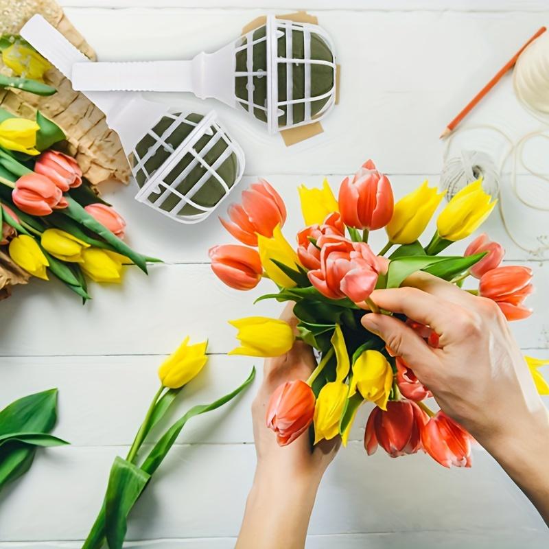 Blumenstraußhalter Set mit 6 Premium DIY Hochzeitsdekor Blumenstrauß-Set mit Schaumstoff-Blumenstraußhalter für Hochzeitsstrauß-Zubehör Spezial