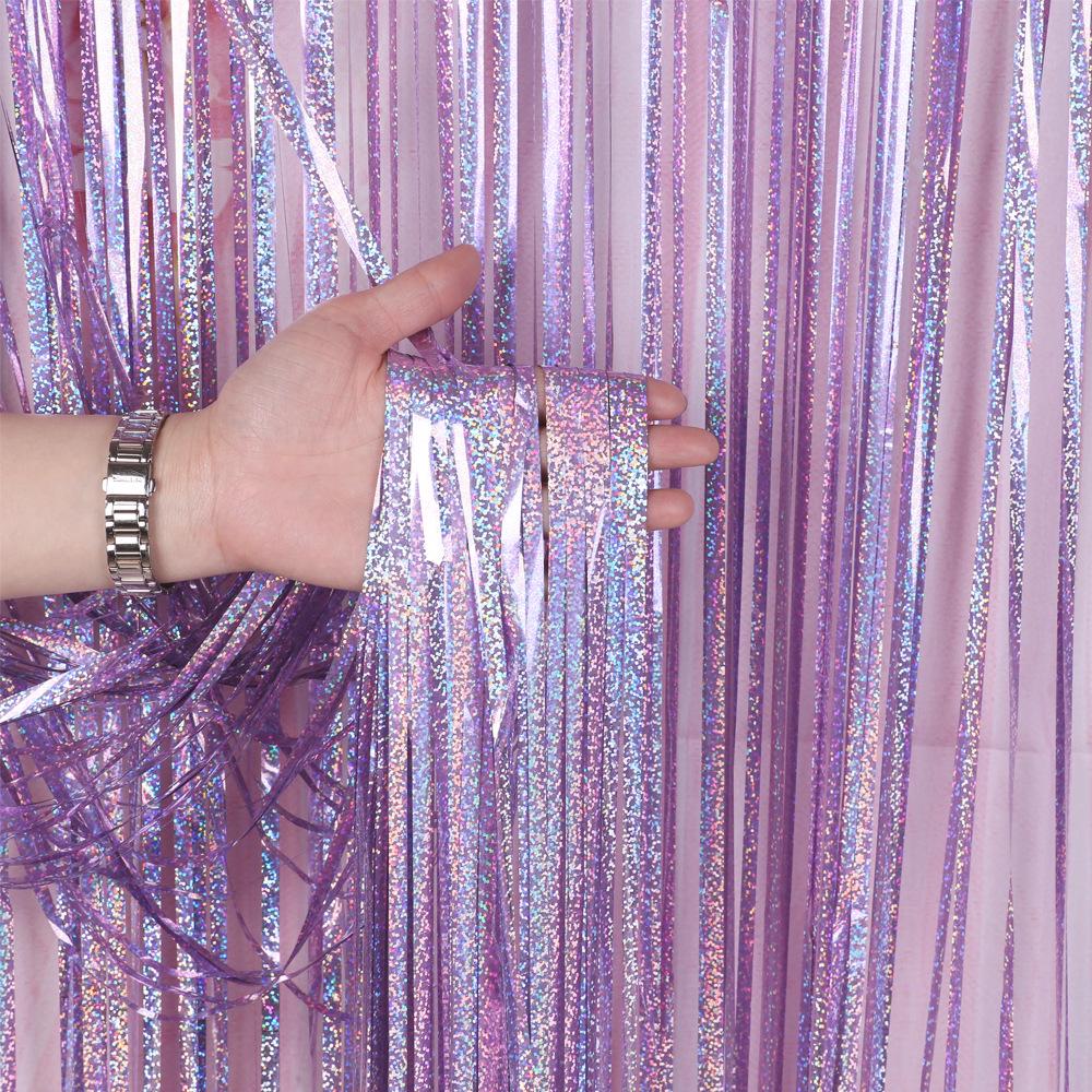Laser Rain Curtain Birthday Party Decoration for Children - Creative Tassel Festival Backdrop