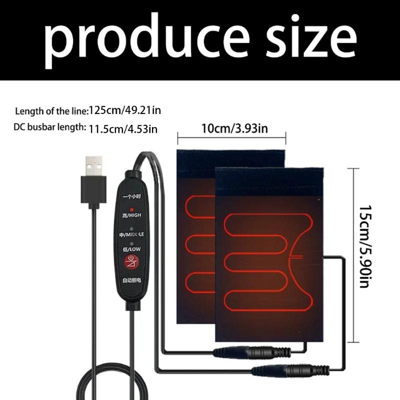 Electric Heated Grip Warmer Cover Handlebar Heater USB 5V Three Gear Settings For Cold Weather Cycling Winter Riding Comfort