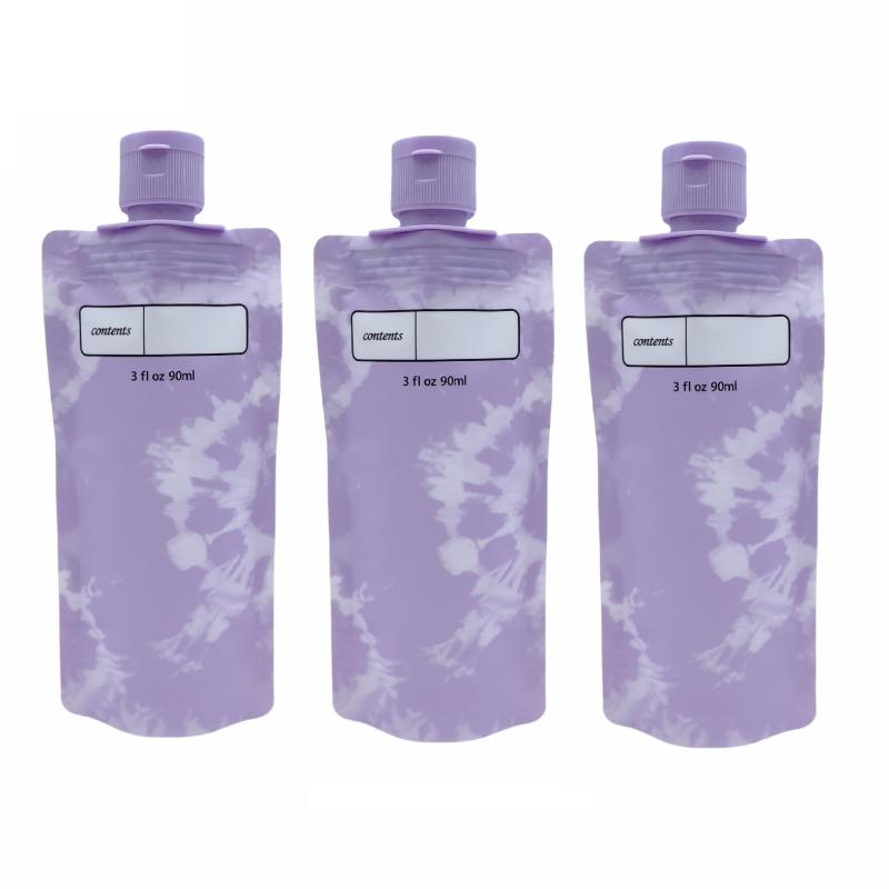 3/6PCS 90ml Travel Empty Lotion Dispensing Bags Reusable Liquid Leakproof Squeeze Bags Shampoo Cosmetic Storage Bottles