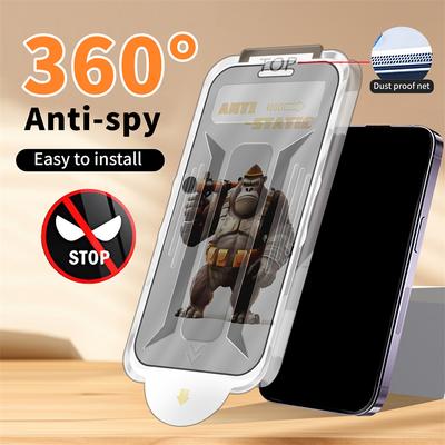 360° Privatsphäre / Mattes Blickschutz-Tempered Glass-Displayschutzfolie für iPhone 16 15 14 13 12 Pro Max 16 15 14 Plus