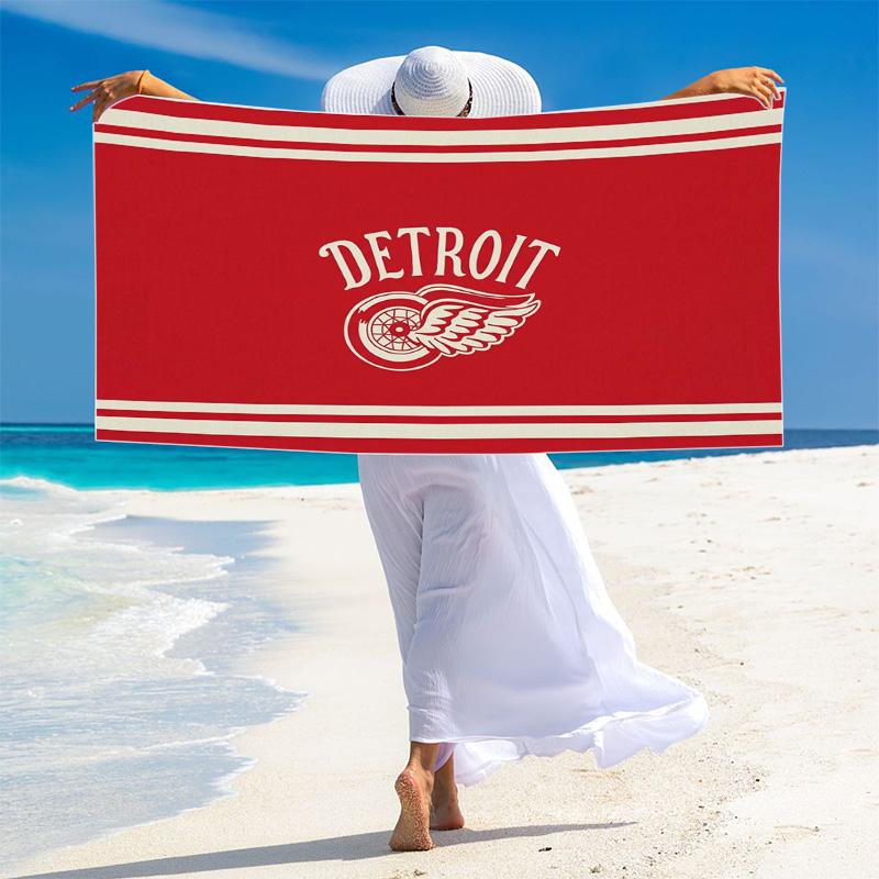 Detroit Red Wings Print Beach Towel, Large Soft Quick Dry Towel for Beach Camping Swimming