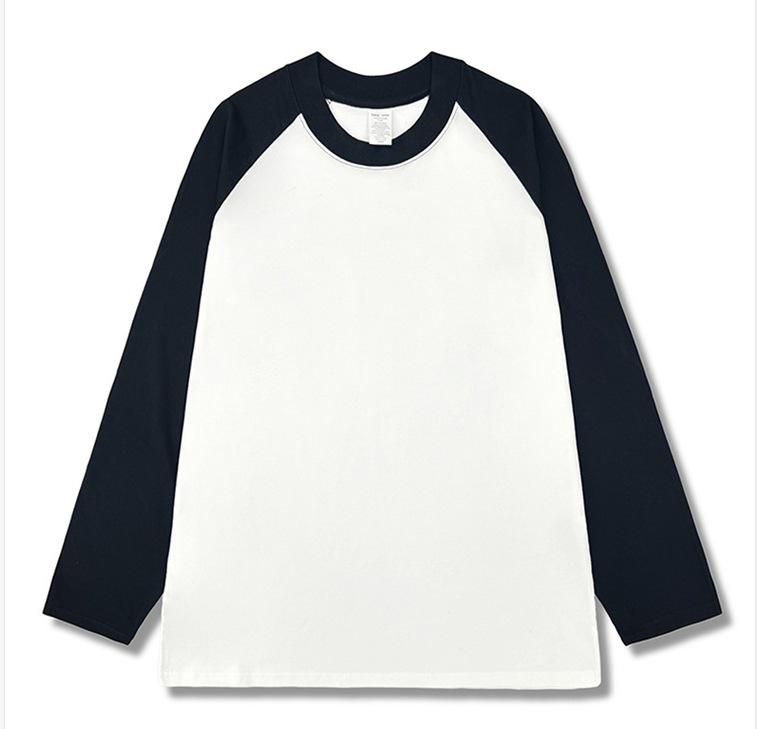 2025 Autumn Women s Colorblock Raglan Crew Neck Long Sleeve Loose Casual Top M