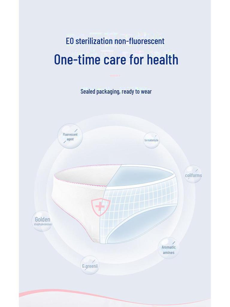 Zichu Sterile Disposable Cotton Underwear for Women and Maternity - Large Size, Ideal for Postpartum, Travel, and Confinement.