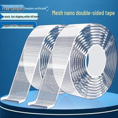 Grid Nano Traceless Double-Sided Tape: High Viscosity, Super Strong, Washable, Reusable Sticker for Household Use.