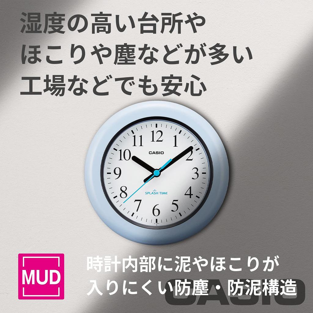 Casio Wall Splash Time Suitable for Both Wall and Table Clock, Blue, Moisture-proof, Dustproof, Series, Use, IQ-180W-2JF