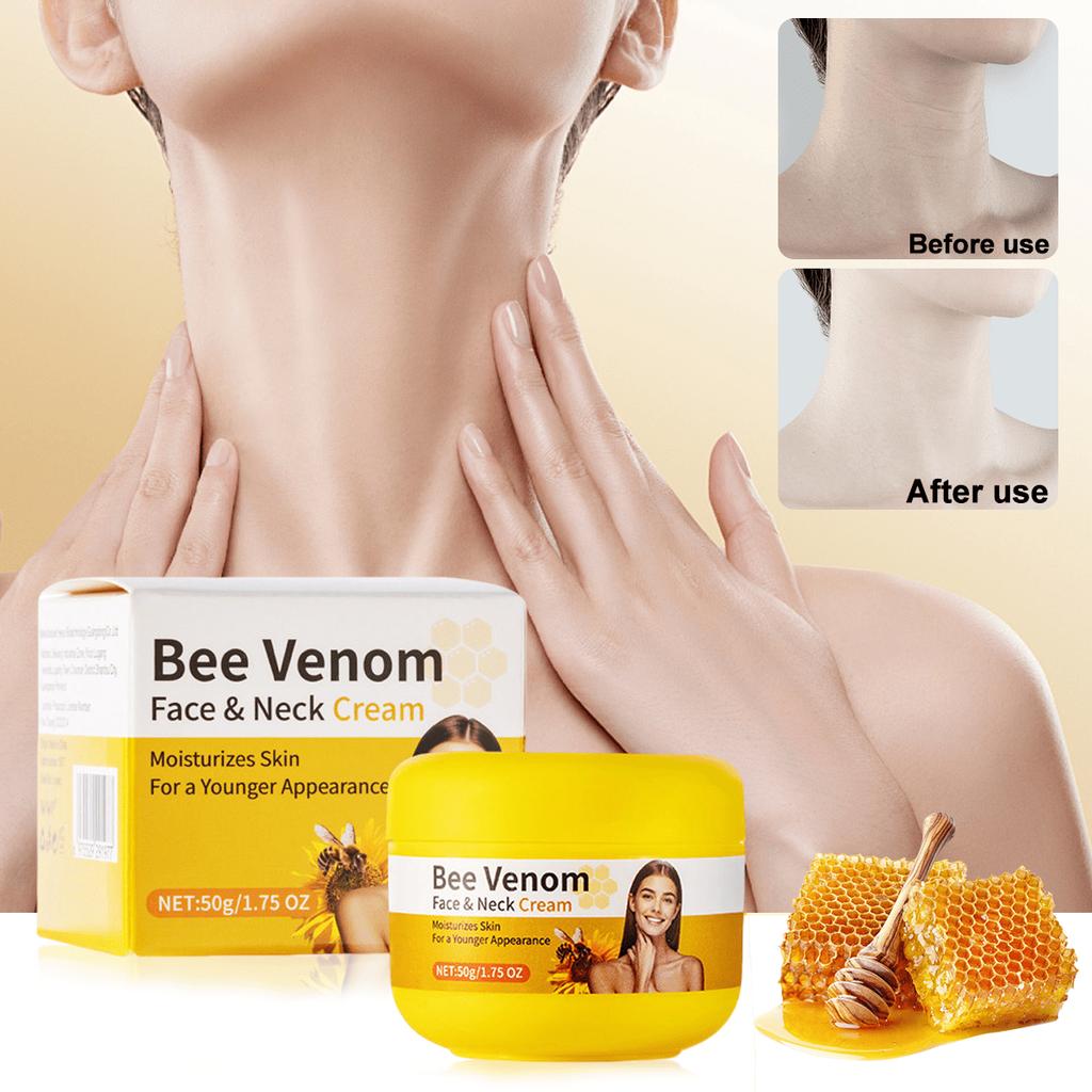 1pc Bee Face And Neck Cream, Anti-Aging Face And Neck Moisturizer, Reduces The Look Of Fine Lines An