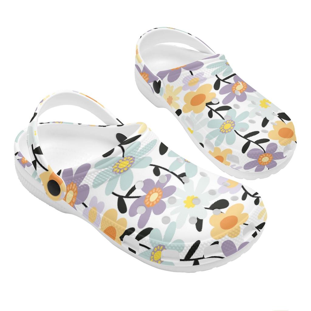 Unisex EVA Walking Clogs Art Printed Quick Dry Flexible Slip On Travel Use Beach Garden Daily Walking Leisure Sandals Beach Wear