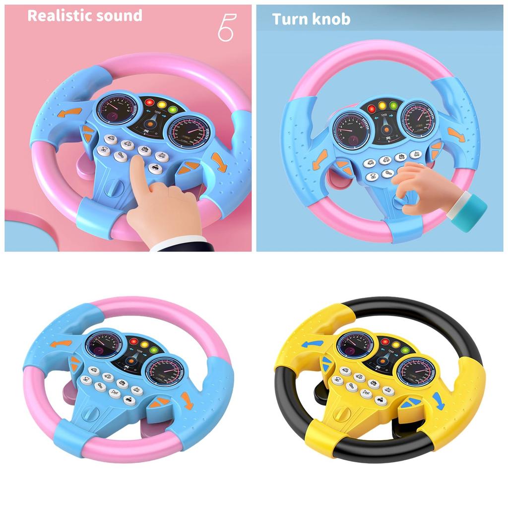 Kids Passenger Seat Steering Wheel Toy Simulates Real Driving Experience for Children Aged 3 and Up