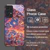 Moon Cherry Blossom Pattern Scenery Tempered Glass Phone Case for Samsung Galaxy A56 A72 A55 A54 A53 A52 A36 A15 A14 A13 Covers