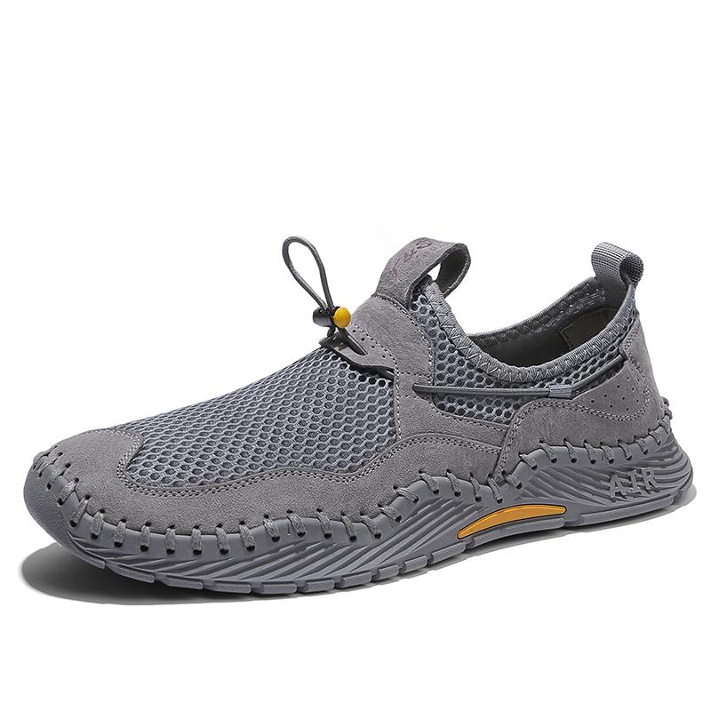 

Мужские дышащие удобные кроссовки, горячая распродажа, мужская повседневная обувь для отдыха на природе, мужская обувь для вождения, универсальная кожаная модная обувь для мужчин 44 серый