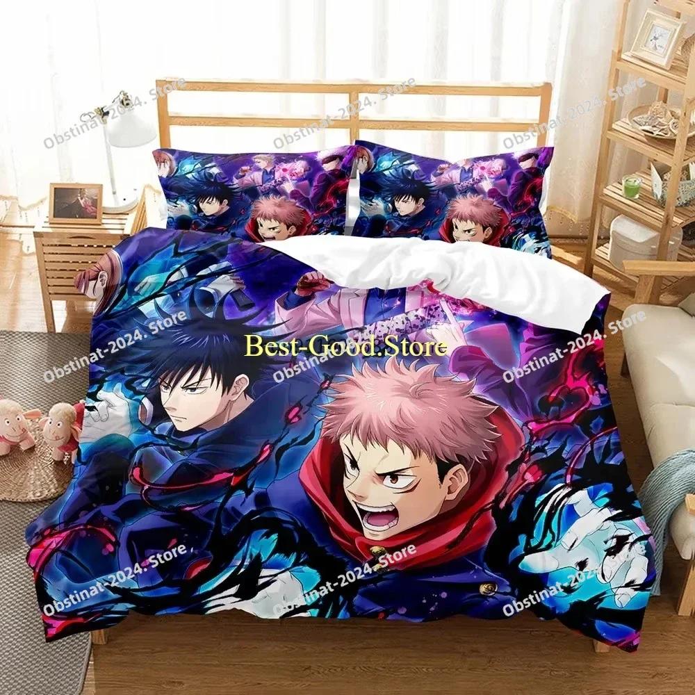 Japanese Anime Jujutsu Kaisen Bedding Set Printed Bed Set With Pillowcase Bed Duvet Cover Single Double Queen Super King Size