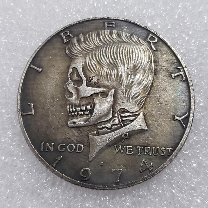 Antique Brass Silver-Plated Aged Silver Dollar Round #796 Copper