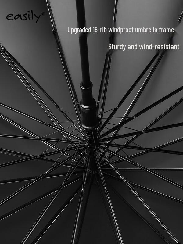 UV Protection 16-Rib Windproof Straight Umbrella