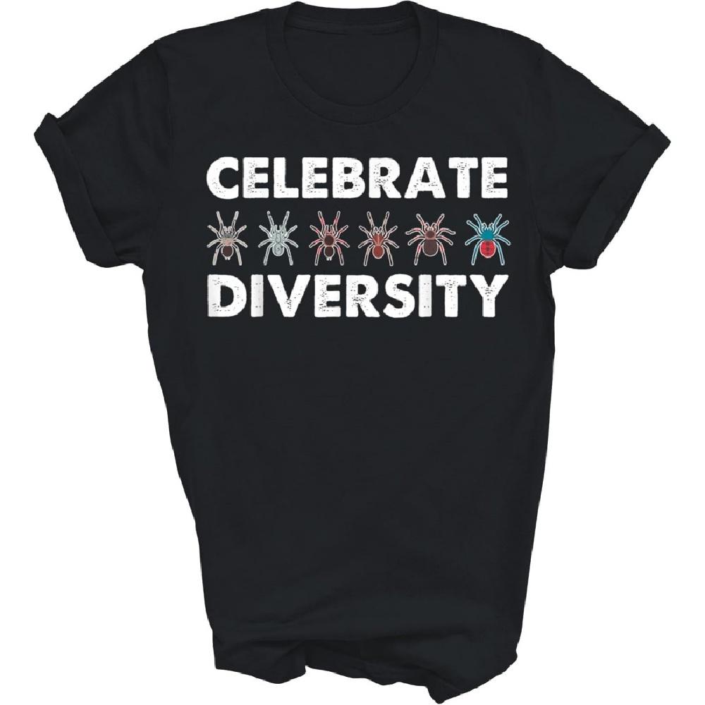 Capman Funny Celebrate Diversity for Tarantula Lover Spider Unisex Shirt Gift Women Men T-Shirt (Black;L) XXXXXL чёрный