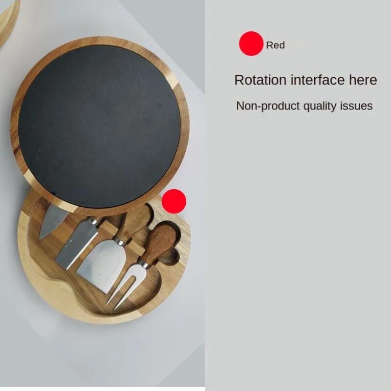 4pcs/set Cheese Knives Wood Handle Cutlery Steel Stainless Cheese Slicer Cutter Butter Spatula ForK Cooking Tools With Tray