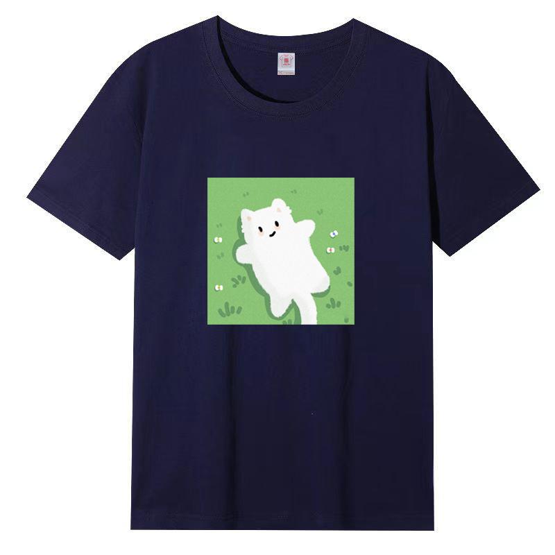 Cotton Short-sleeved T-shirt Female 2025 New Summer Printing Loose Simple Korean Version of The Top Body Shirt Female