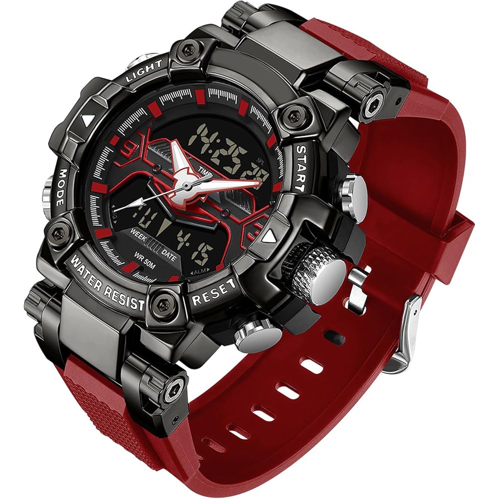 Findtime Men s Digital Dual Time Military Watch Waterproof Stopwatch Alarm Running Watch with Luminous Backlight