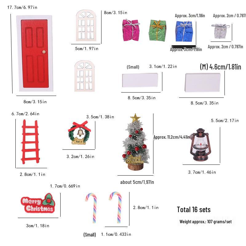 Dollhouse Christmas Miniature Scene Decoration Props