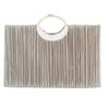 GRAXIA Cabaret Clutch Bag for Women, Party Bag, Wedding, Reception, Guests, Satin, Pleated, Rhinestone, Brown