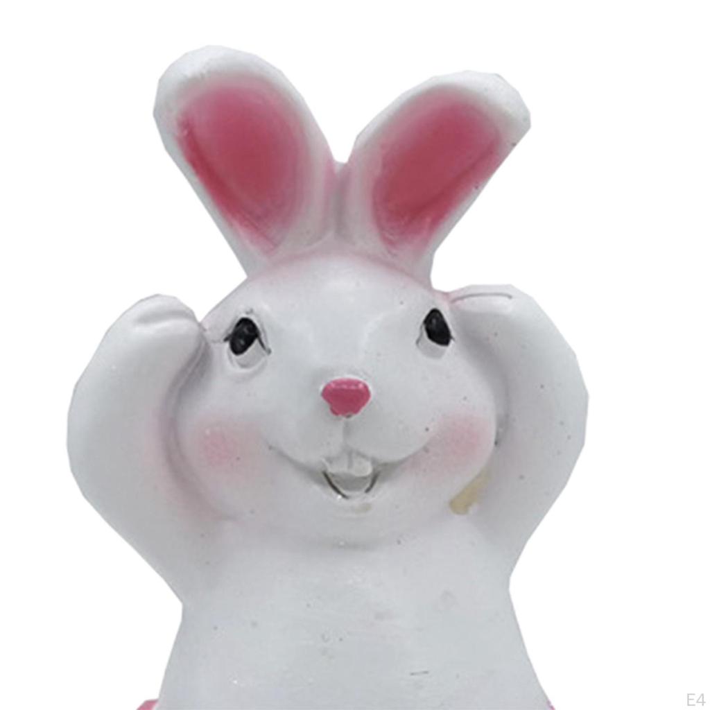 Adorable Easter Egg Bunny Decoration Statue for Garden Home Table Centerpiece