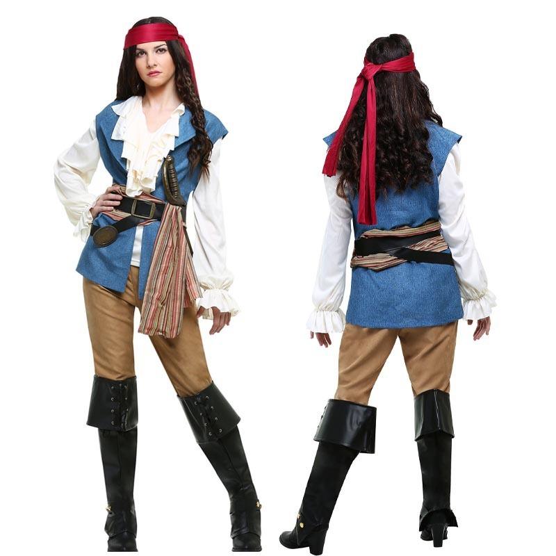 Halloween Pirates of the Caribbean Costume Captain Jack Couple Pirate Costume Costume